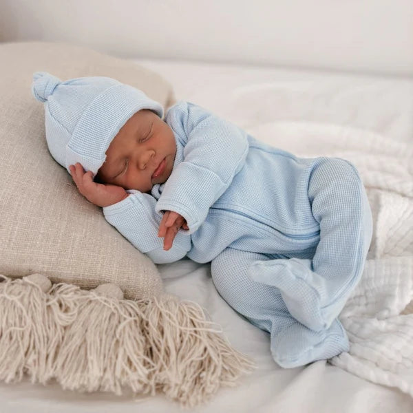 My First Outfit | Onesie & Beanie Set | Baby Blue