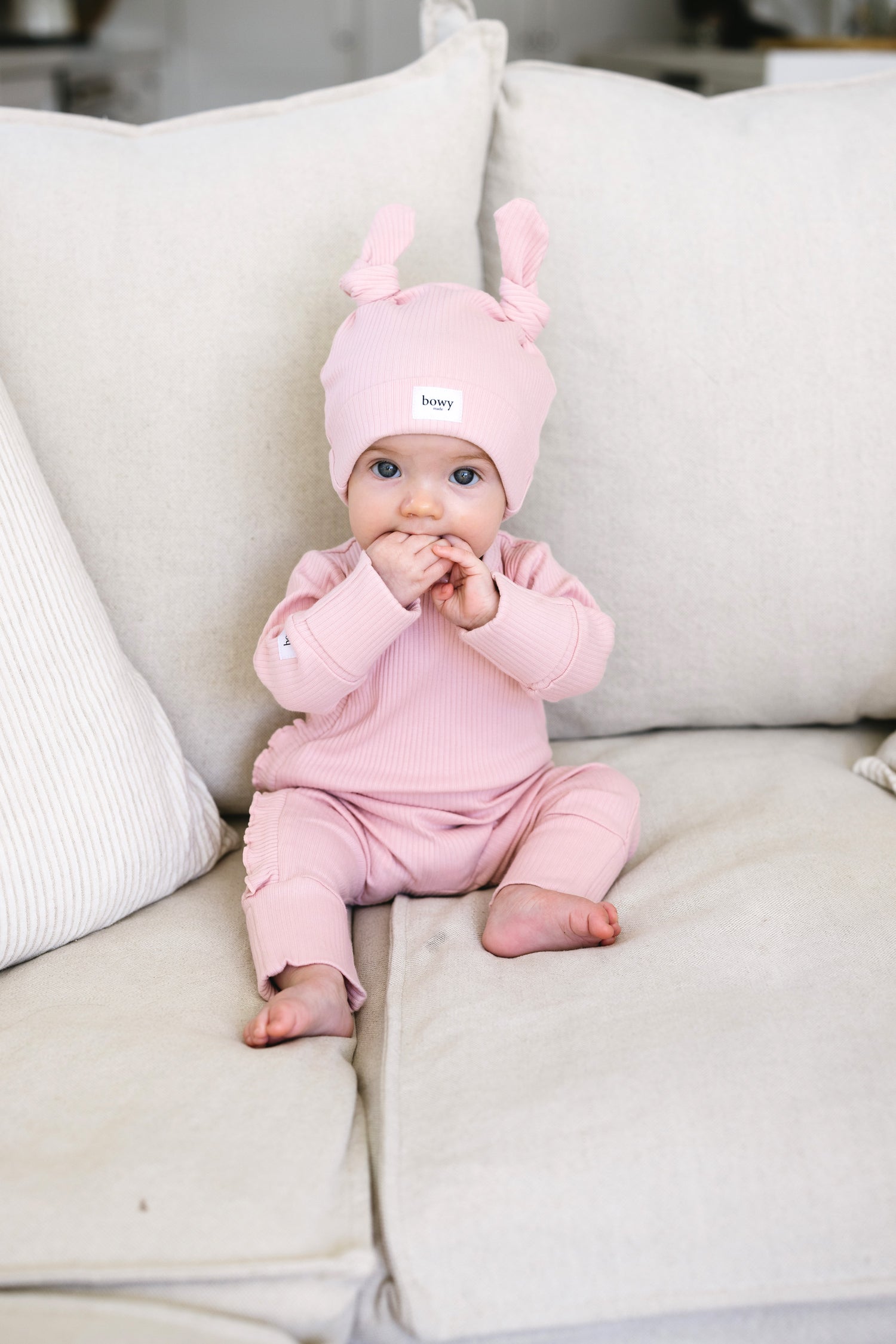 Double Knot Beanie - Dusty Pink