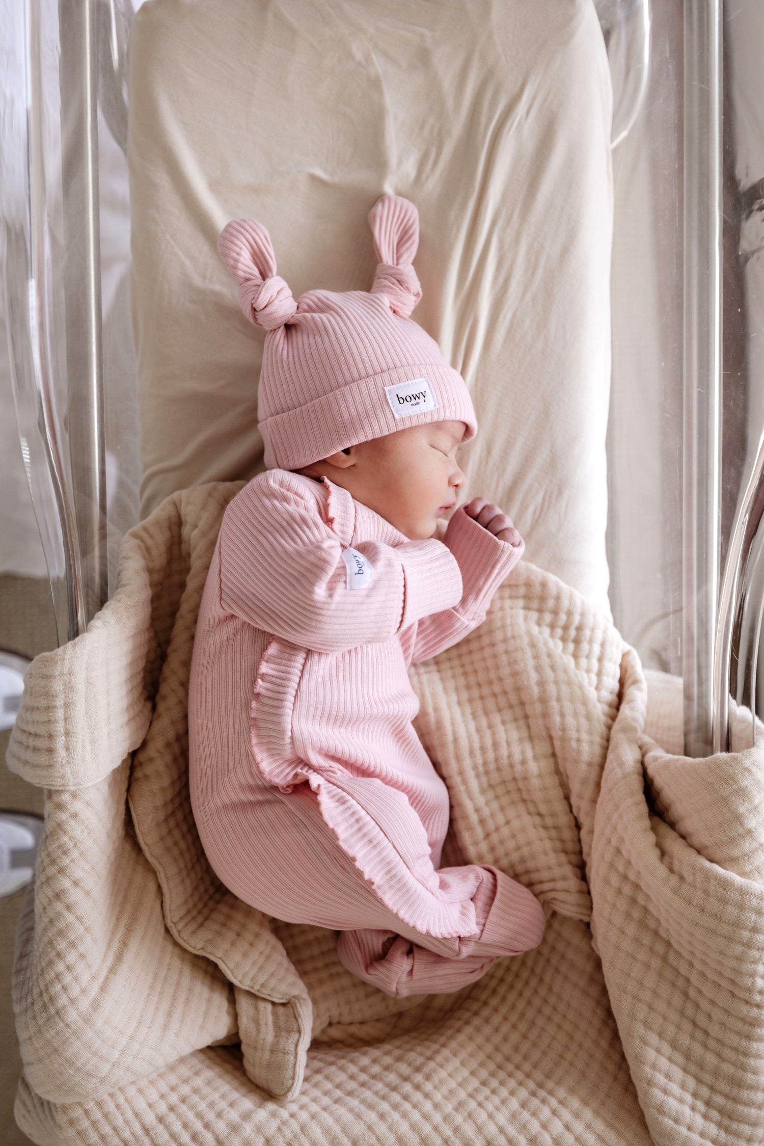 Baby Frill Onesie Dusty Pink