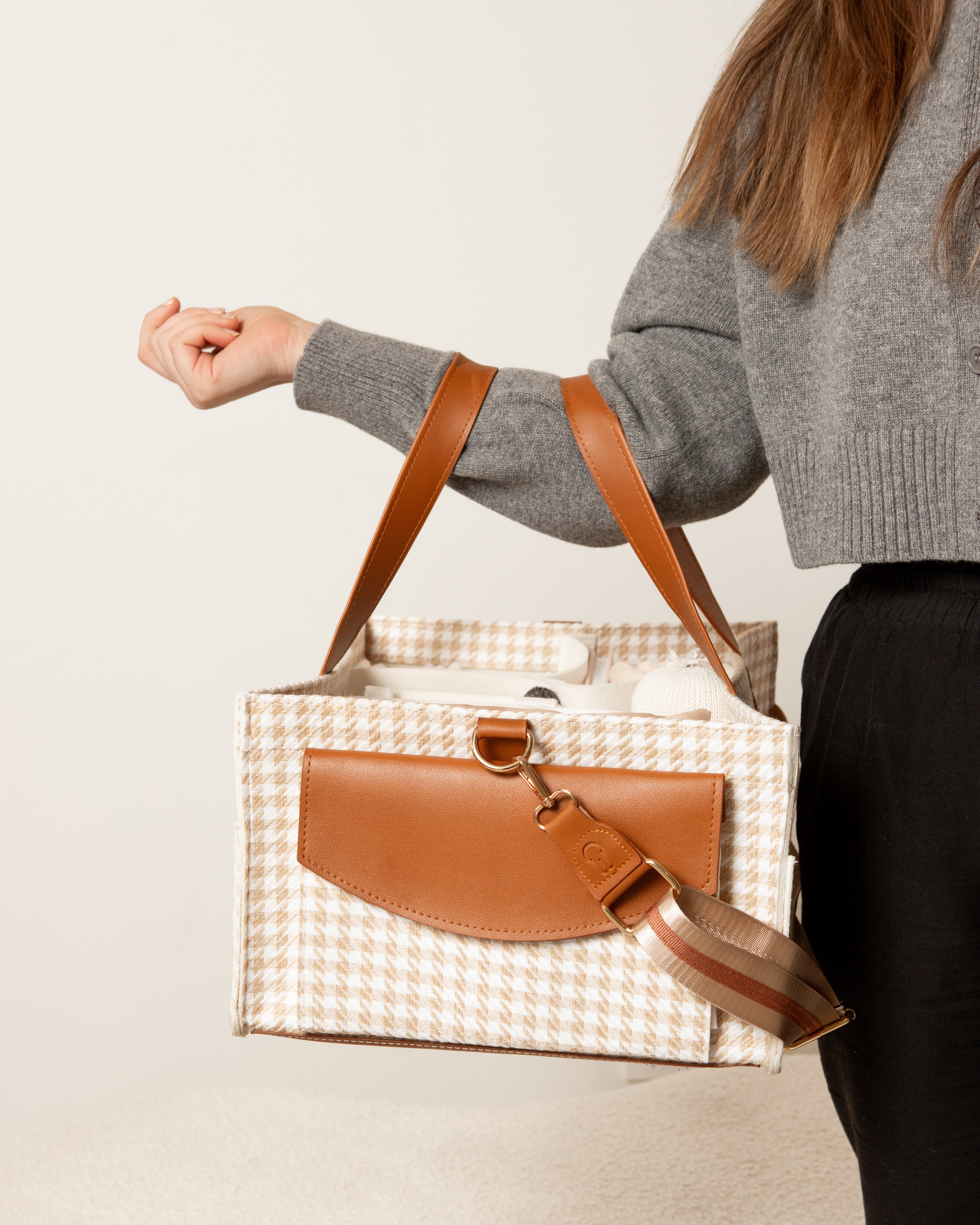 Bunnie Caddie | Houndstooth Tan