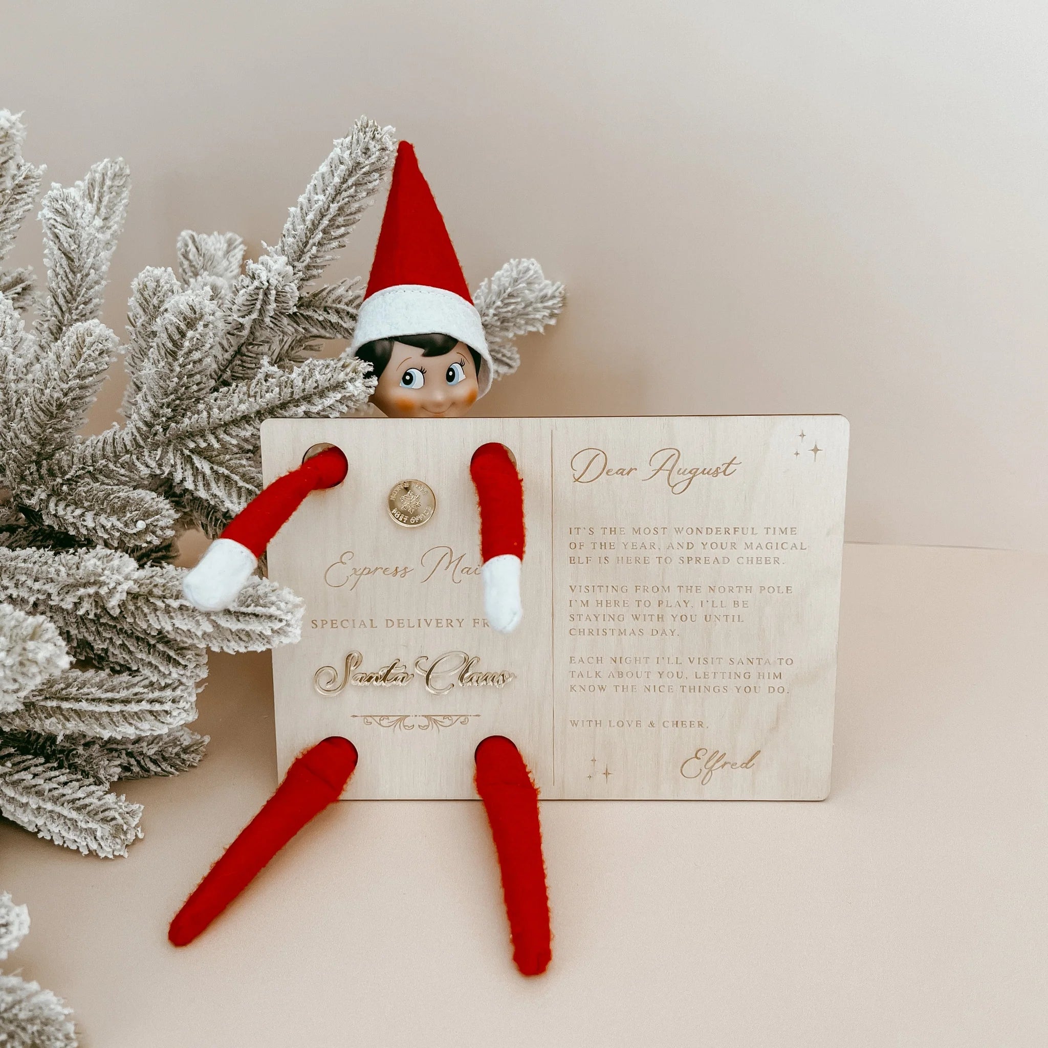 Wooden Elf Arrival Postcard