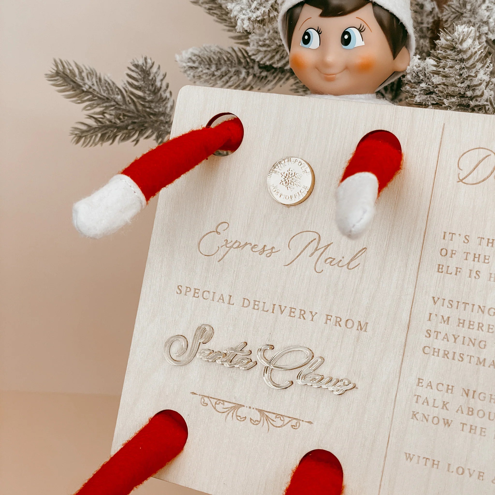 Wooden Elf Arrival Postcard