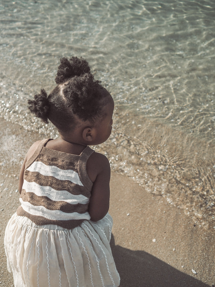 Embroidered Wiggle Tutu Skirt | Tan