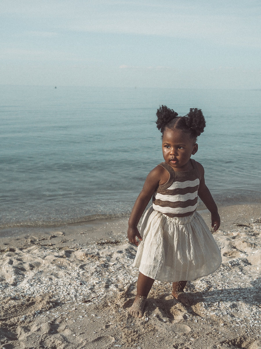 Embroidered Wiggle Tutu Skirt | Tan