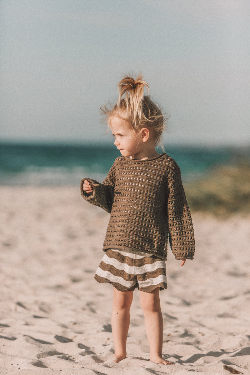 Summer Knit Shorts | Mud/Coconut