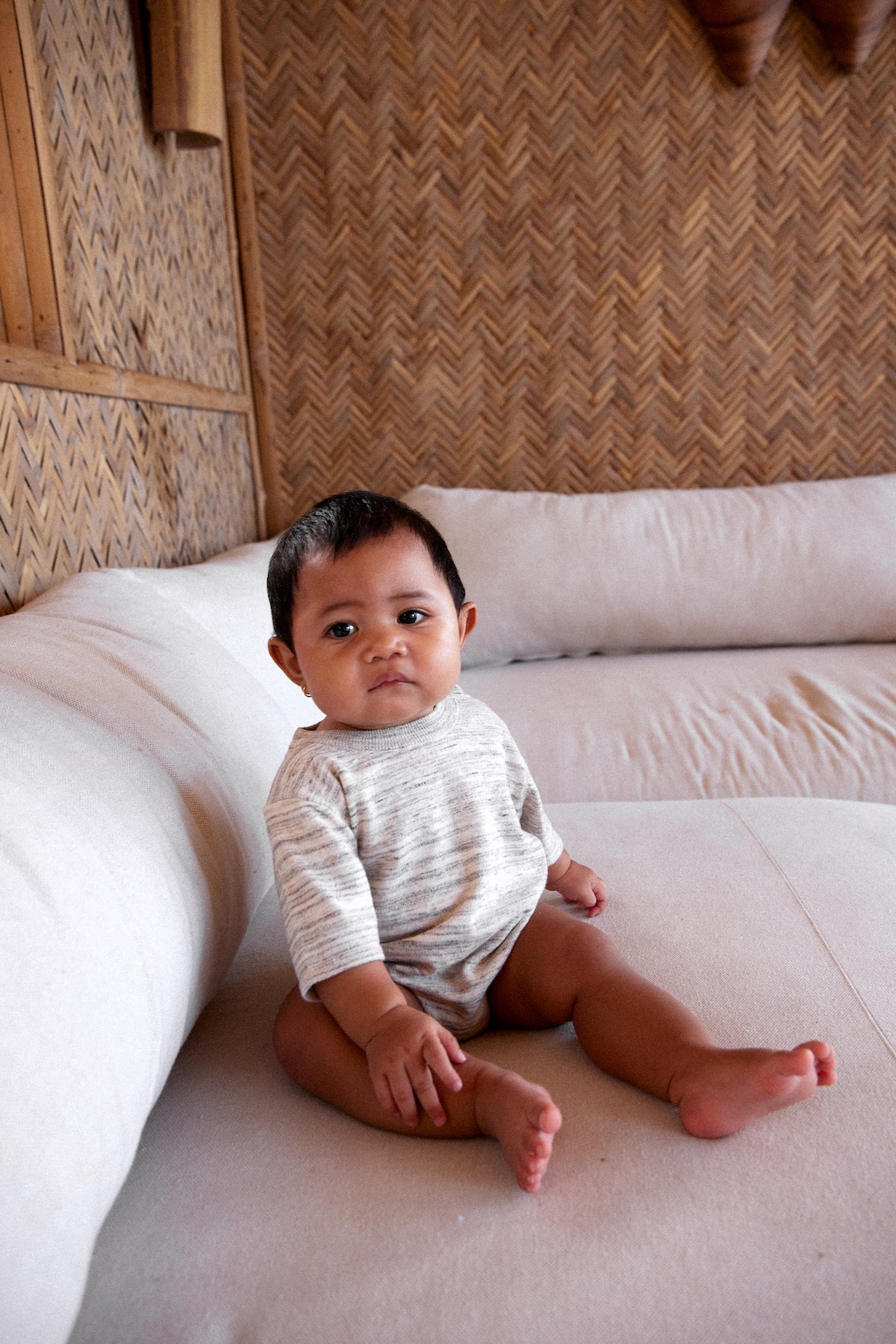 Knitted Tee Bodysuit | Wheat