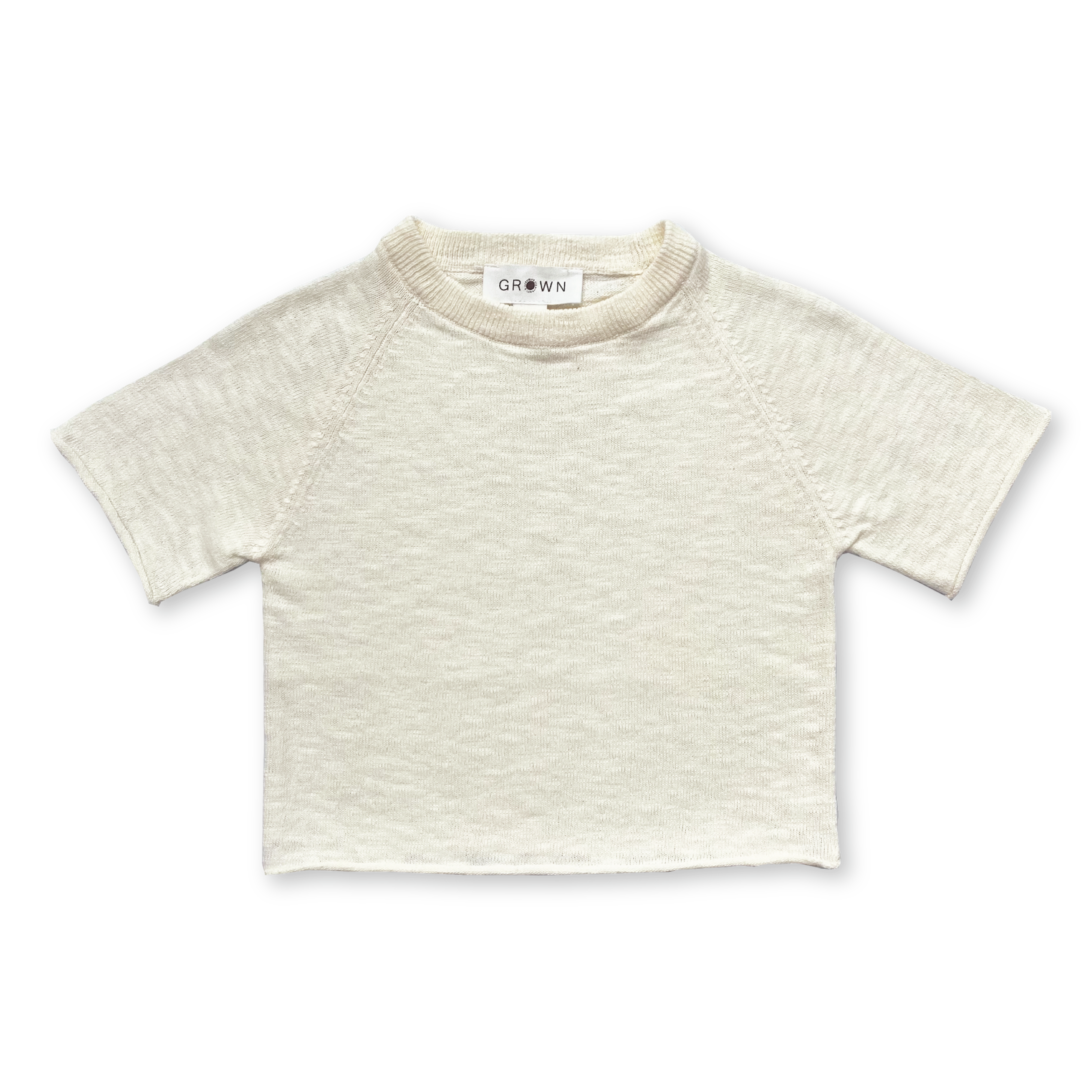 Knitted Linen Raglan Tee | Milk