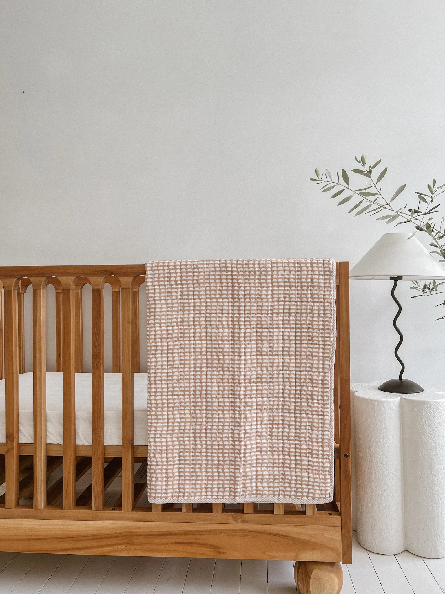 Kantha Cot Quilt | Half Moon