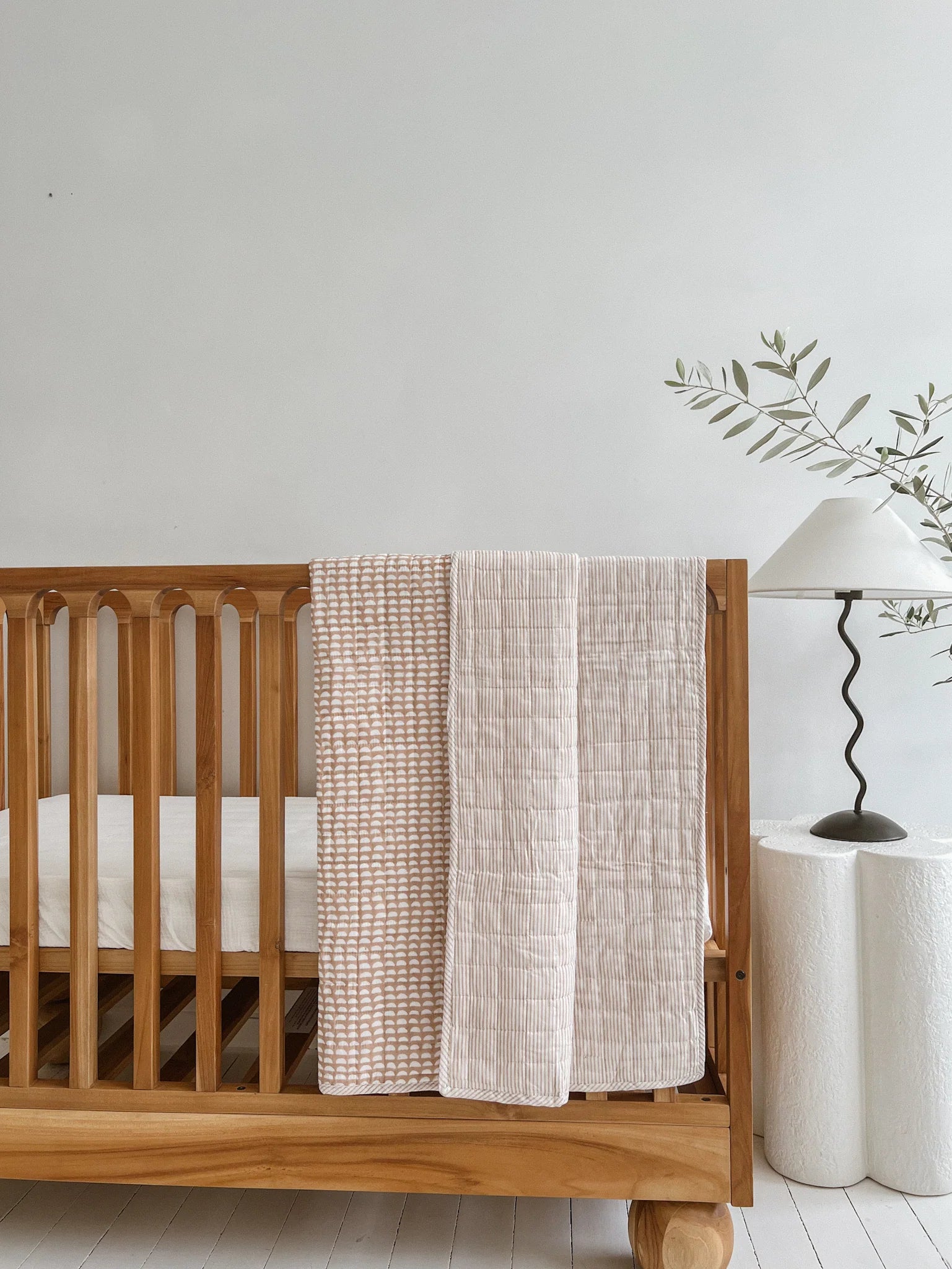 Kantha Cot Quilt | Half Moon