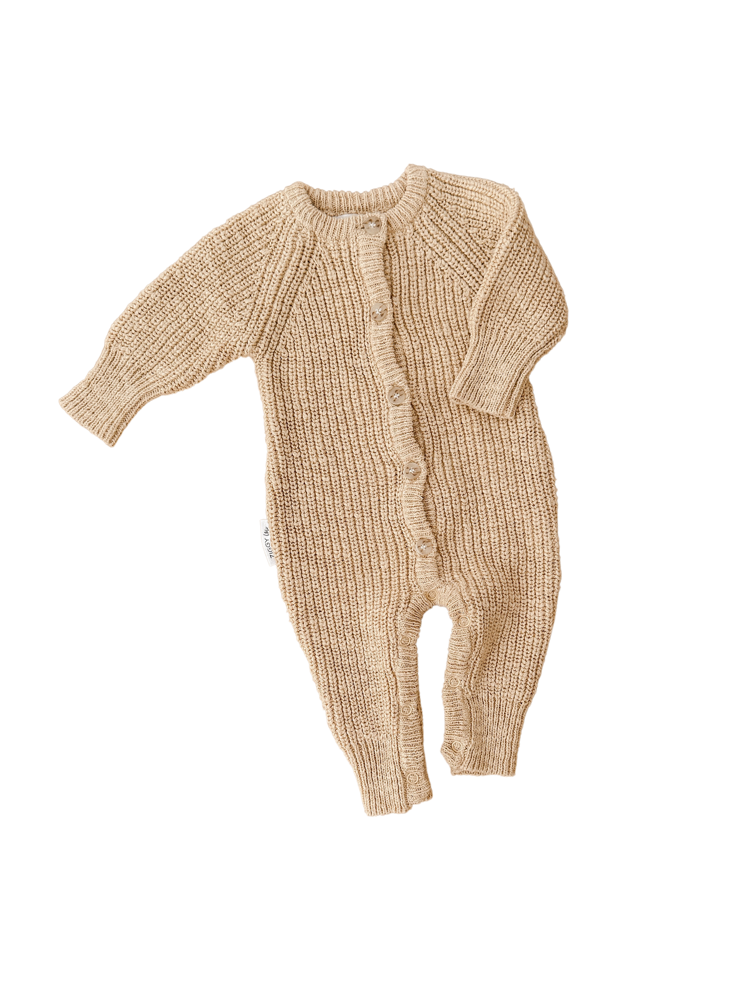 Classic Knit Romper | Wheat