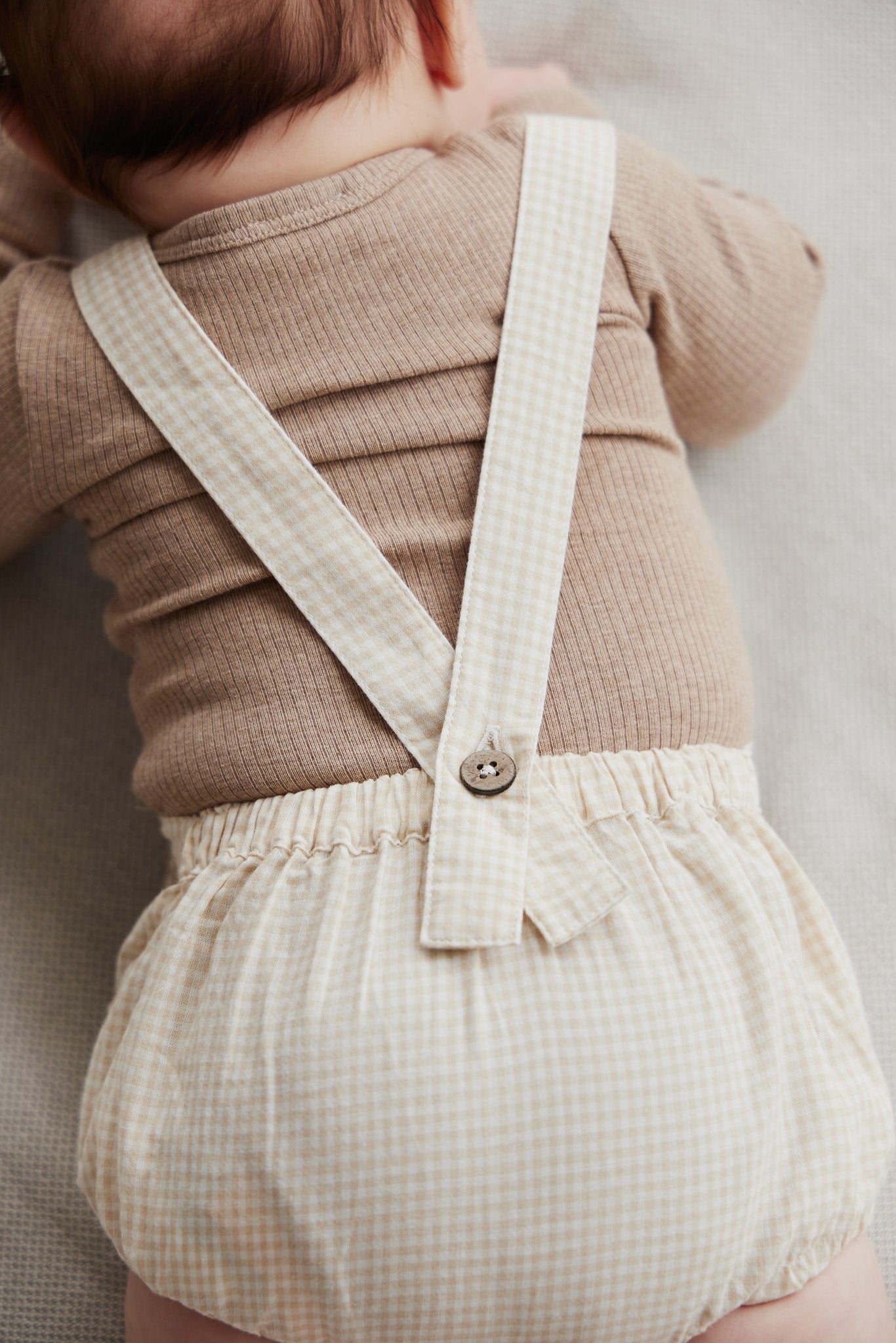 Organic Cotton Robin Romper | Sesame Gingham