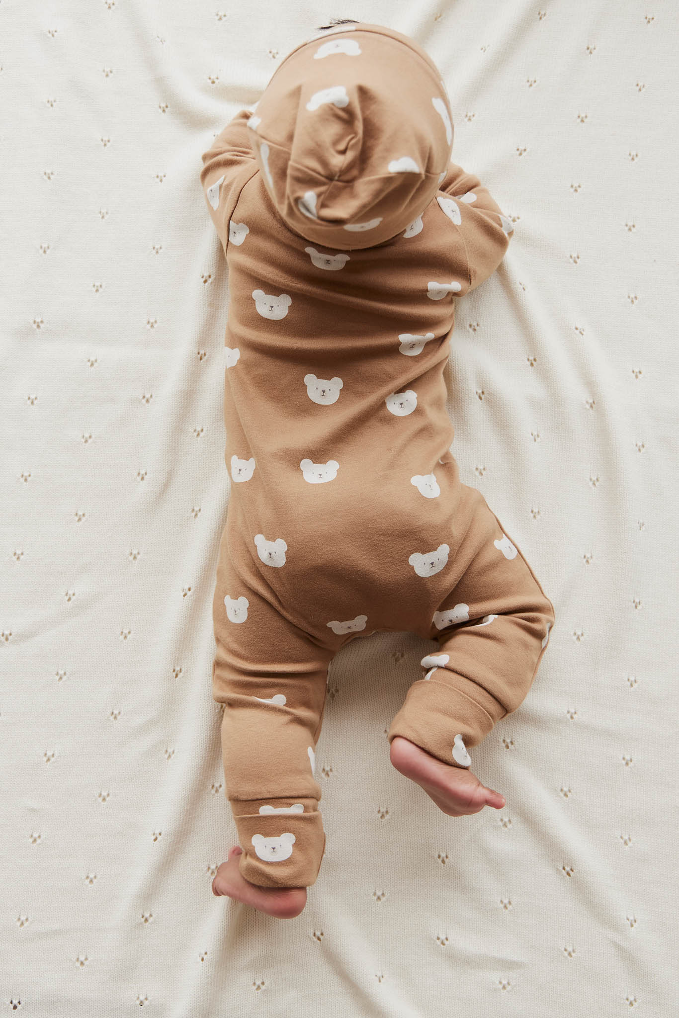 Organic Cotton Reese Zip Onepiece | Bears Caramel Cream