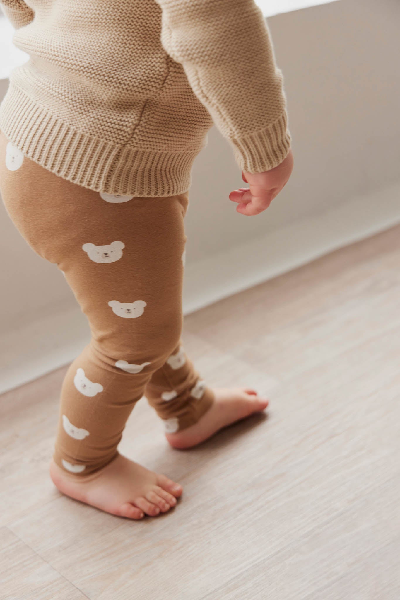 Organic Cotton Legging | Bears Caramel Cream