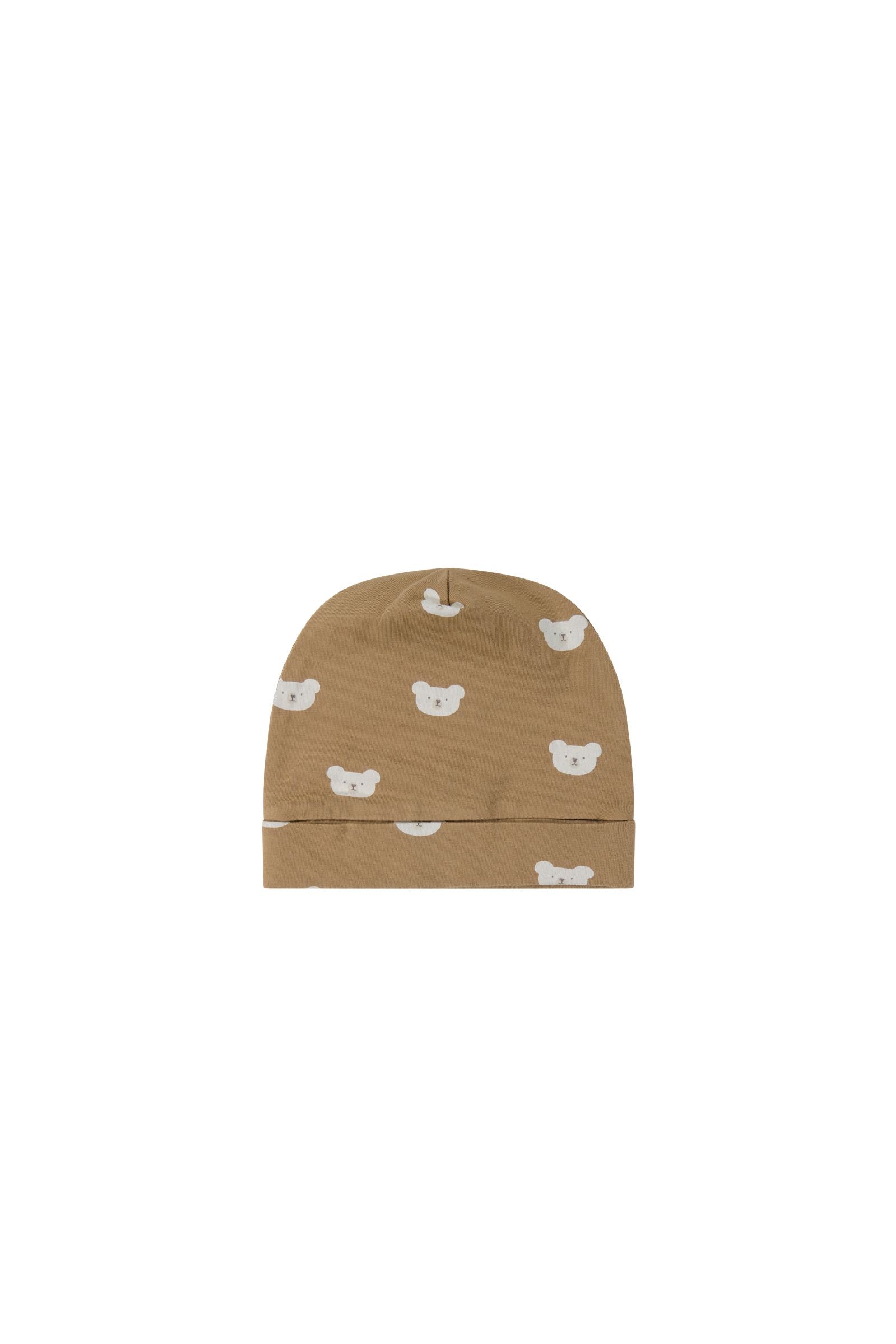 Organic Cotton Reese Beanie | Bears Caramel Cream