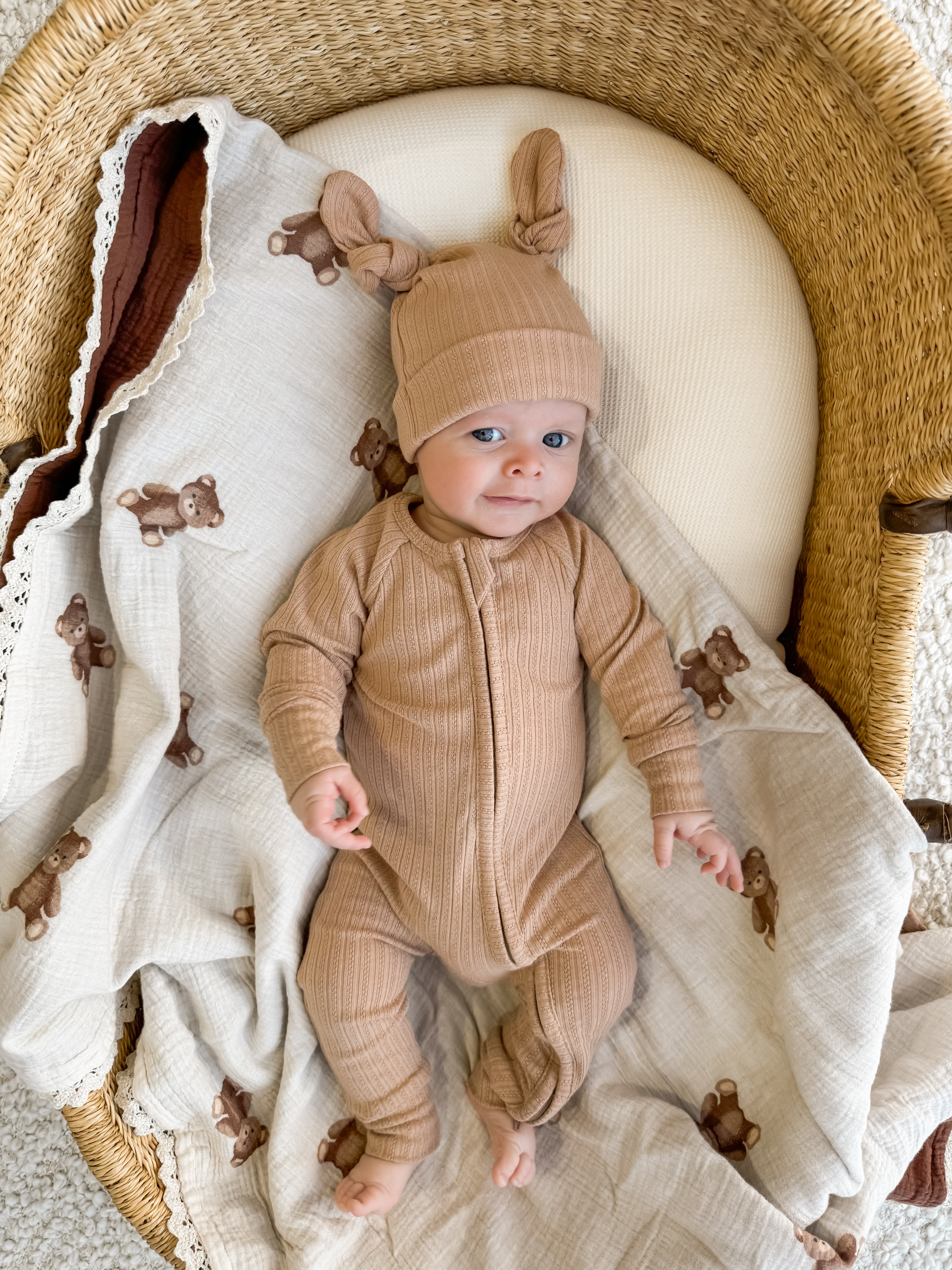 Double Knot Beanie | Teddy Rib Pointelle