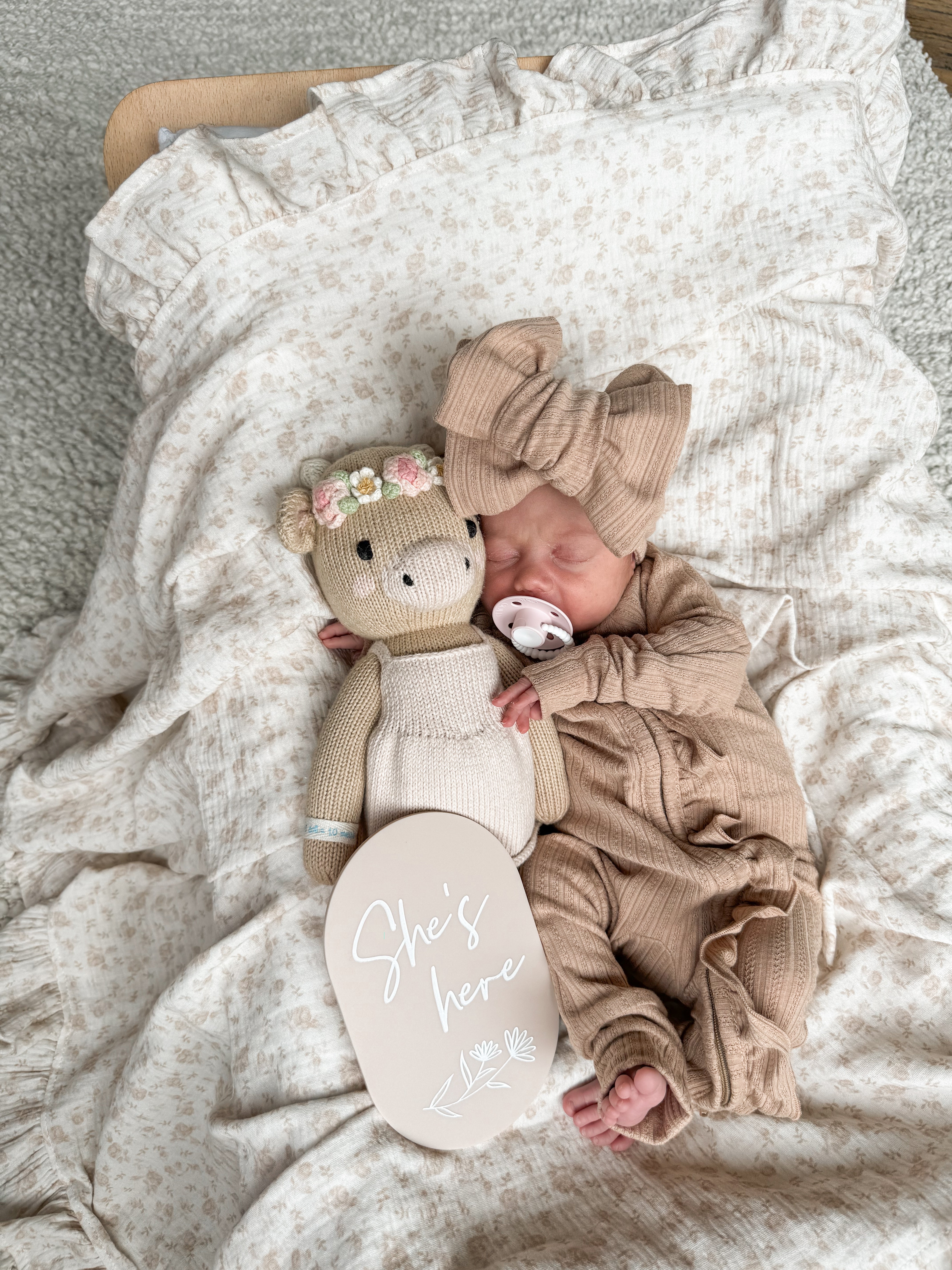 Frill Zip Romper | Ribbed Pointelle Teddy