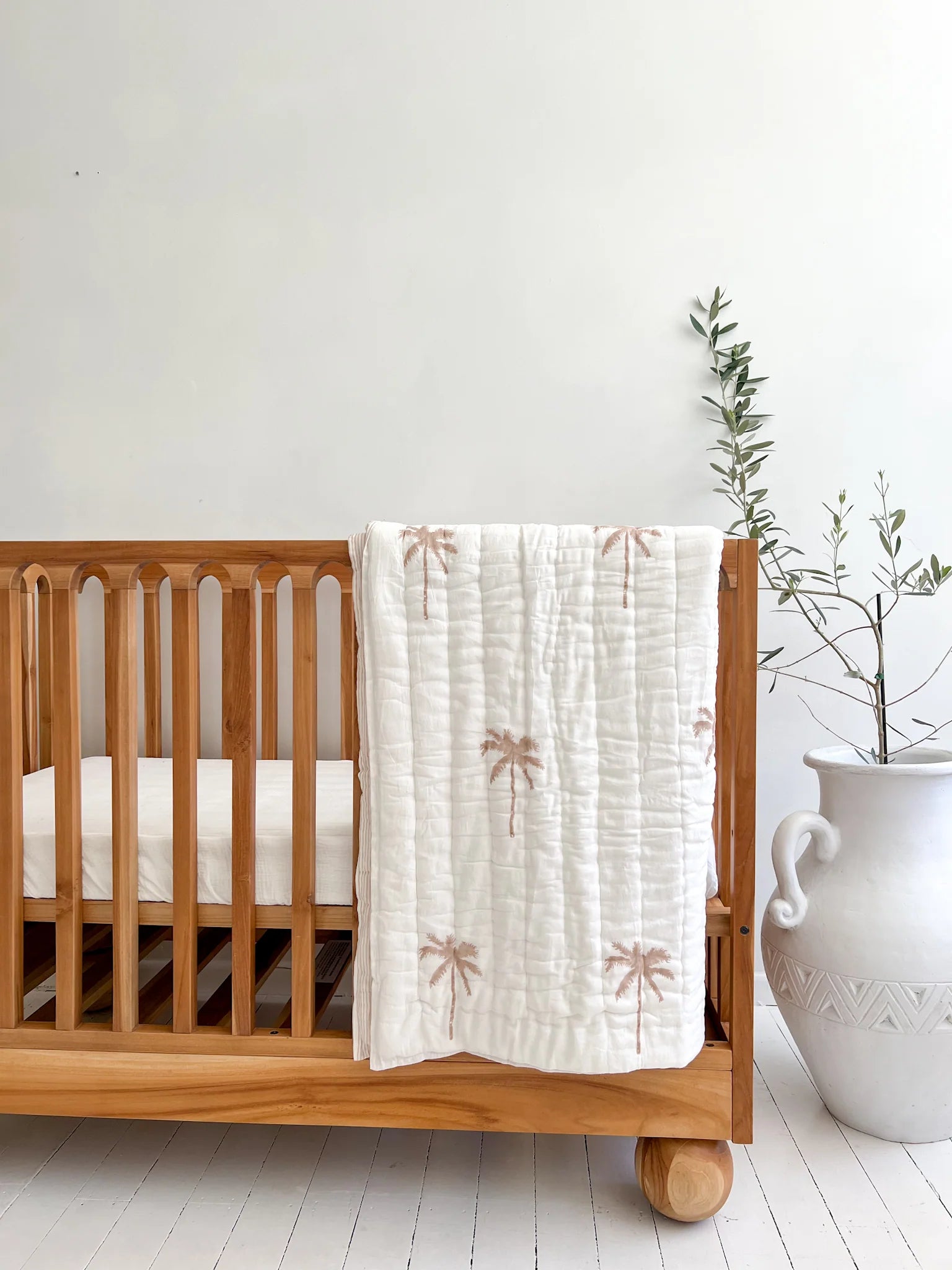 Cot Quilt Cotton Filled | Nude Palm