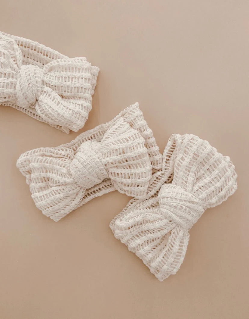 Cream Crochet Topknot