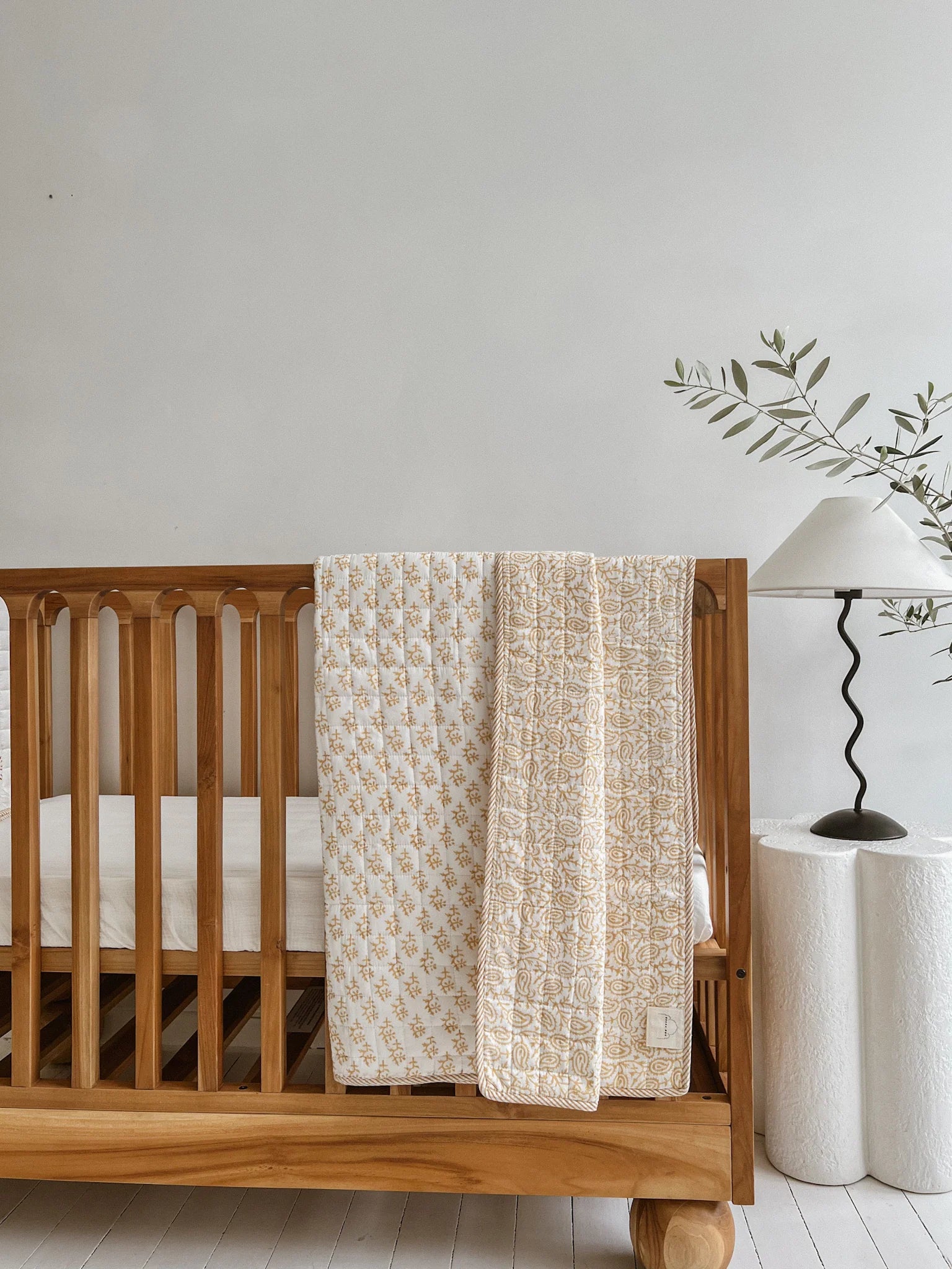 Kantha Cot Quilt | Radha (Golden)