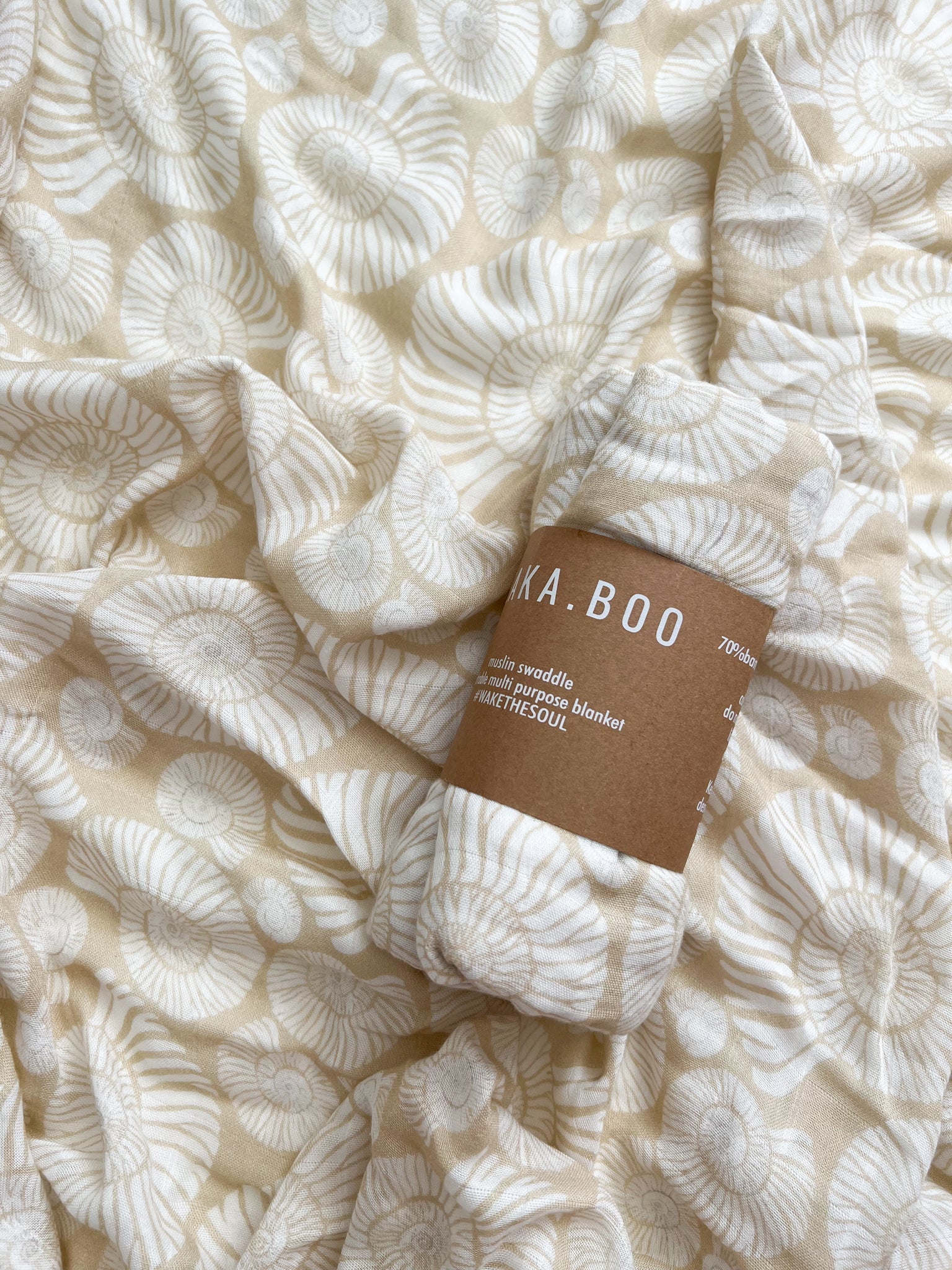 Seakaboo Organic Bamboo Cotton Baby Swaddle|Wrap - Nude Seashells