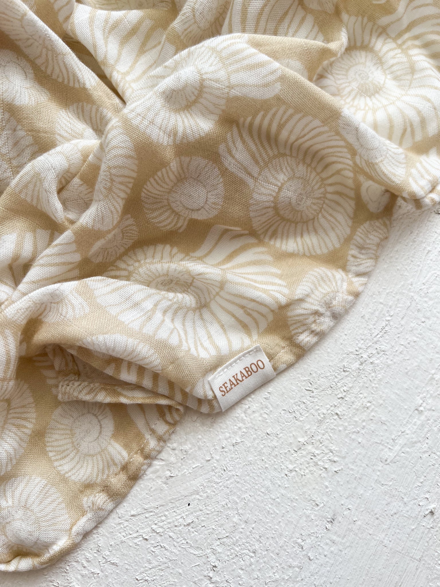 Seakaboo Organic Bamboo Cotton Baby Swaddle|Wrap - Nude Seashells