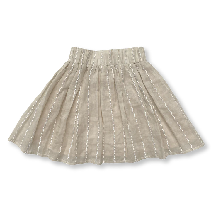 Embroidered Wiggle Tutu Skirt | Tan