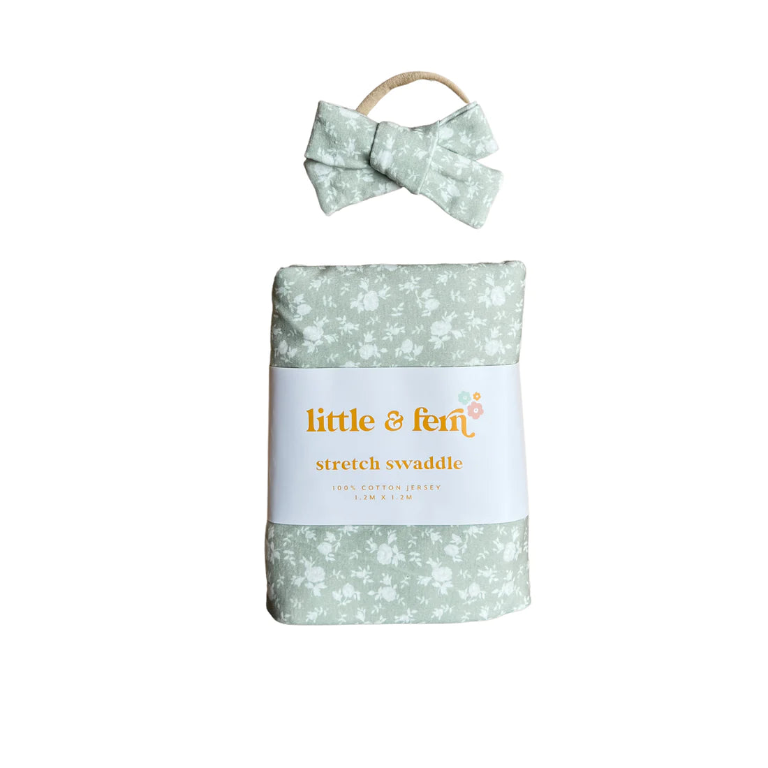 Rosie | Jersey Swaddle Set (Swaddle + Bow)