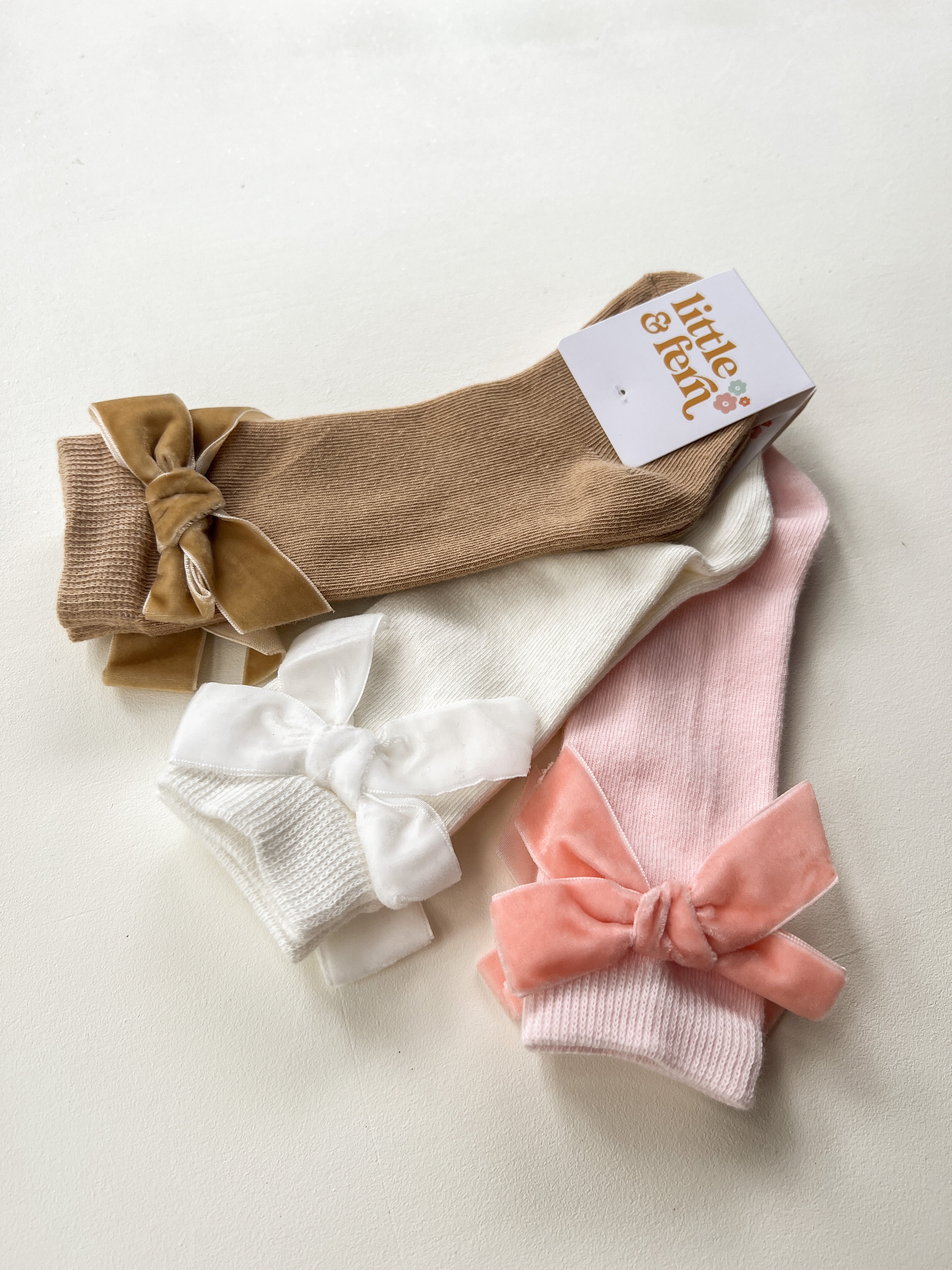 Velvet Bow Long Socks