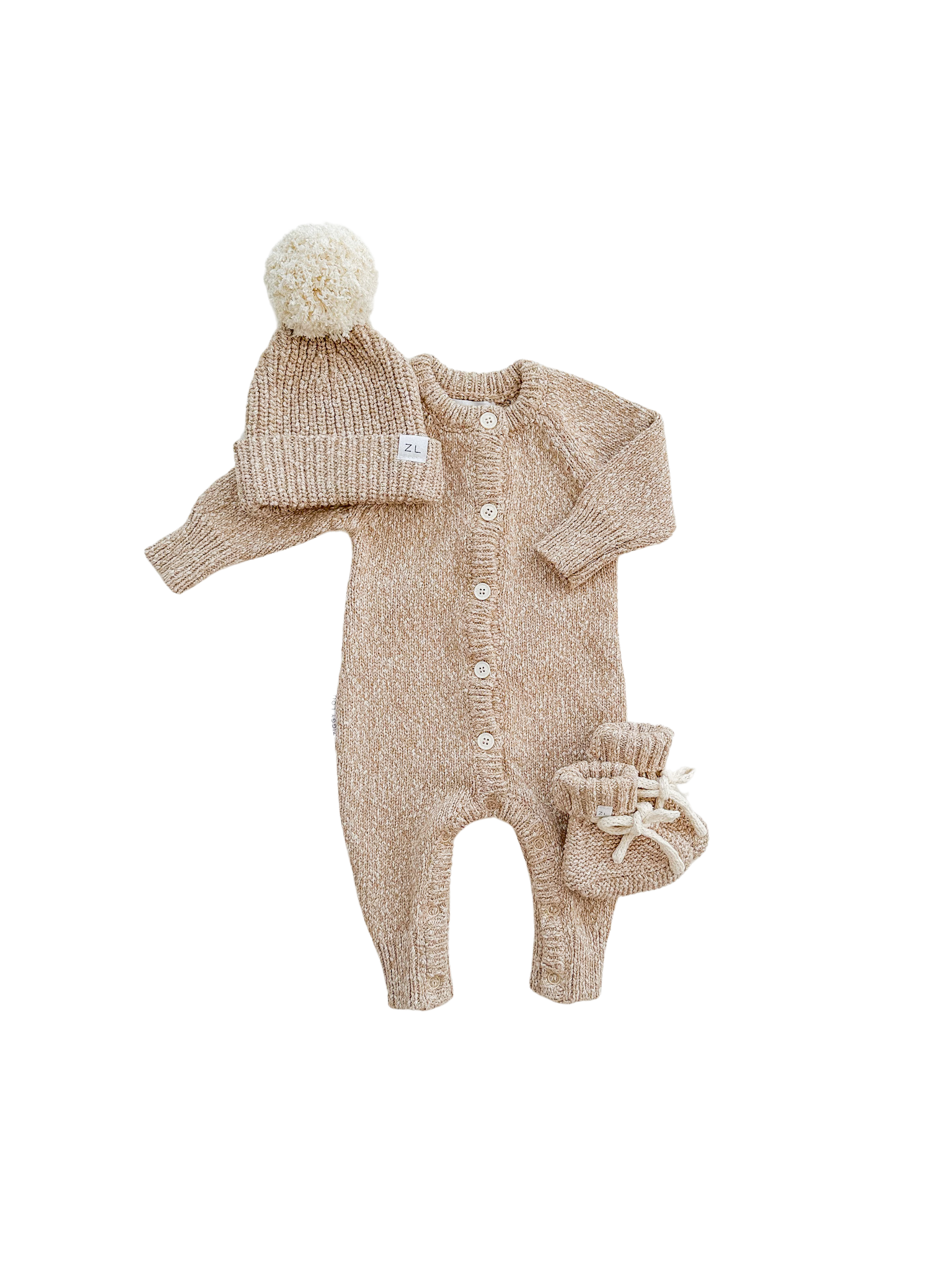 Classic Knit Romper | Almond