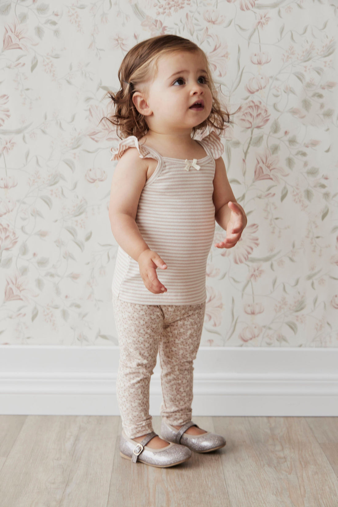 Organic Cotton Tegan Fine Rib Singlet | Dusky Pink/Cloud