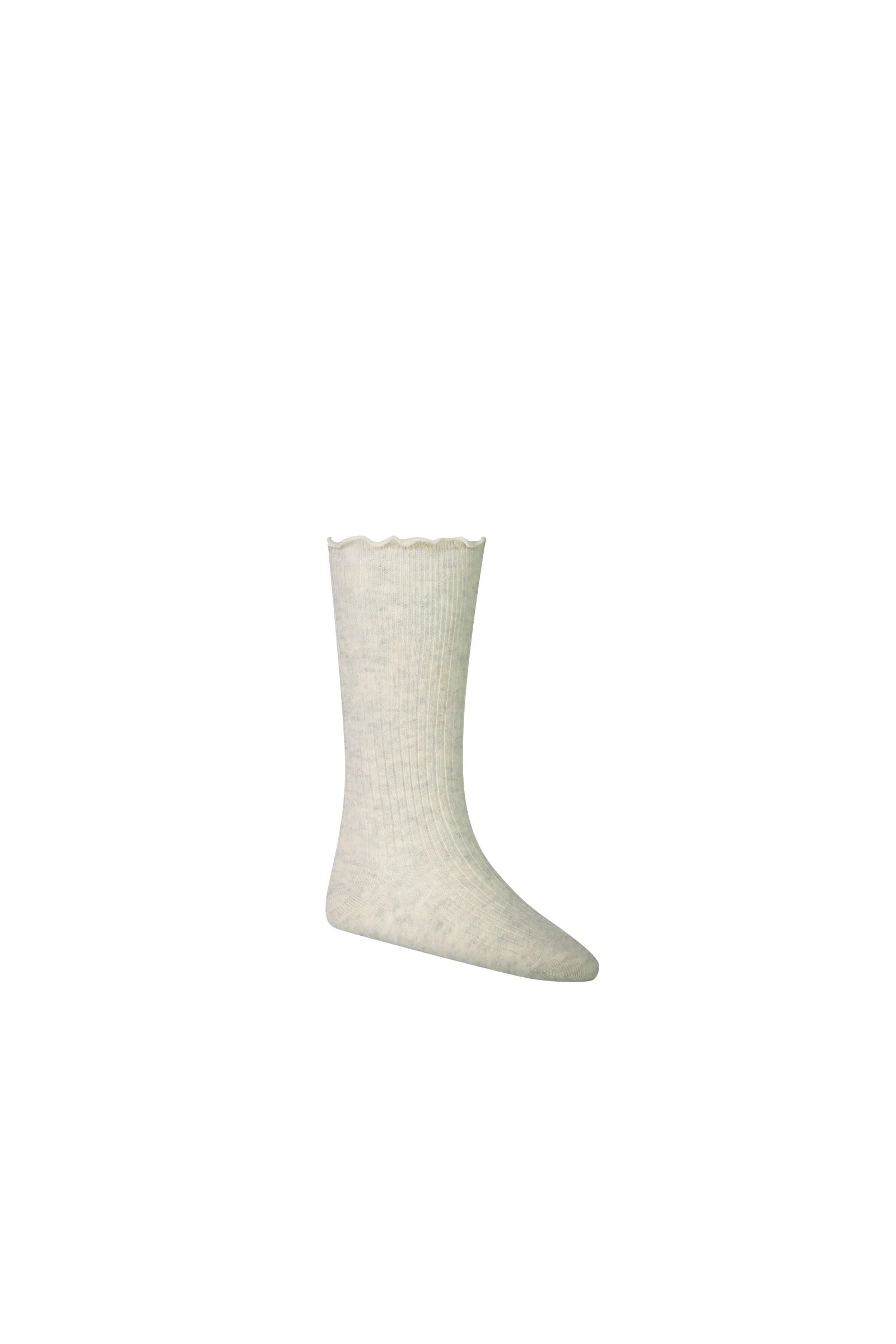 Natalie Frill Knee High Sock | Oatmeal Marle