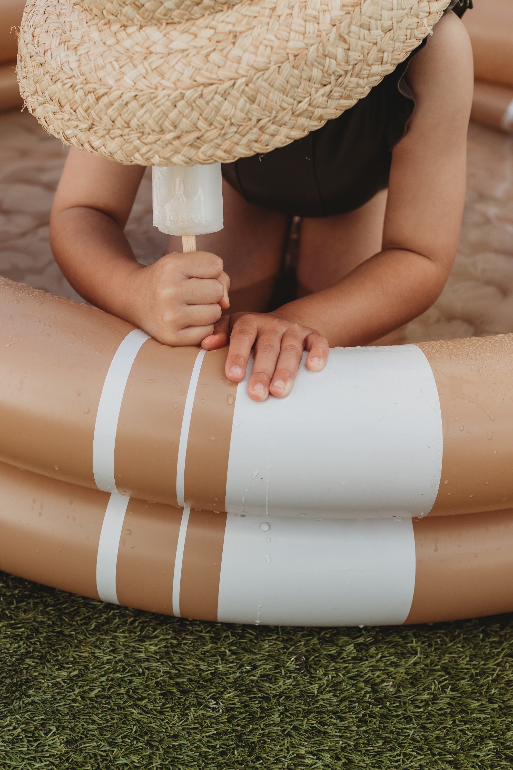Cinnamon Stripe Inflatable Pool