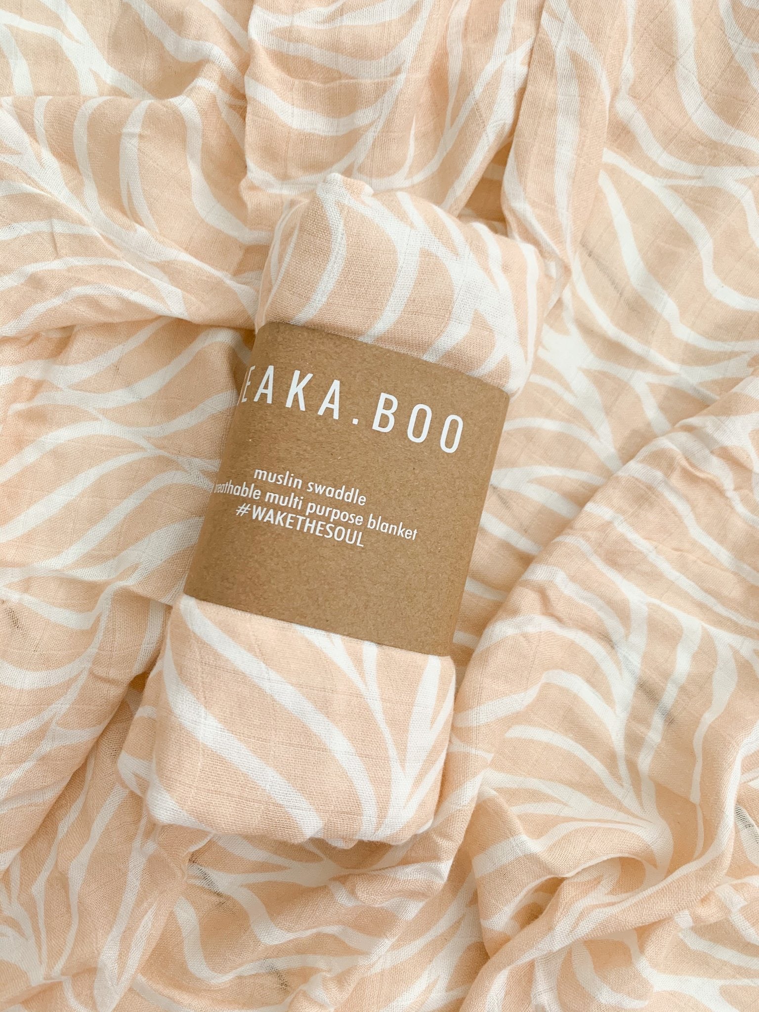 Seakaboo Organic Bamboo Cotton Baby Swaddle|Wrap - Peach Fleur