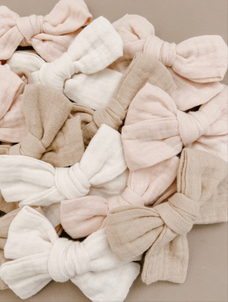 Gauze Fabric Bow | Cream