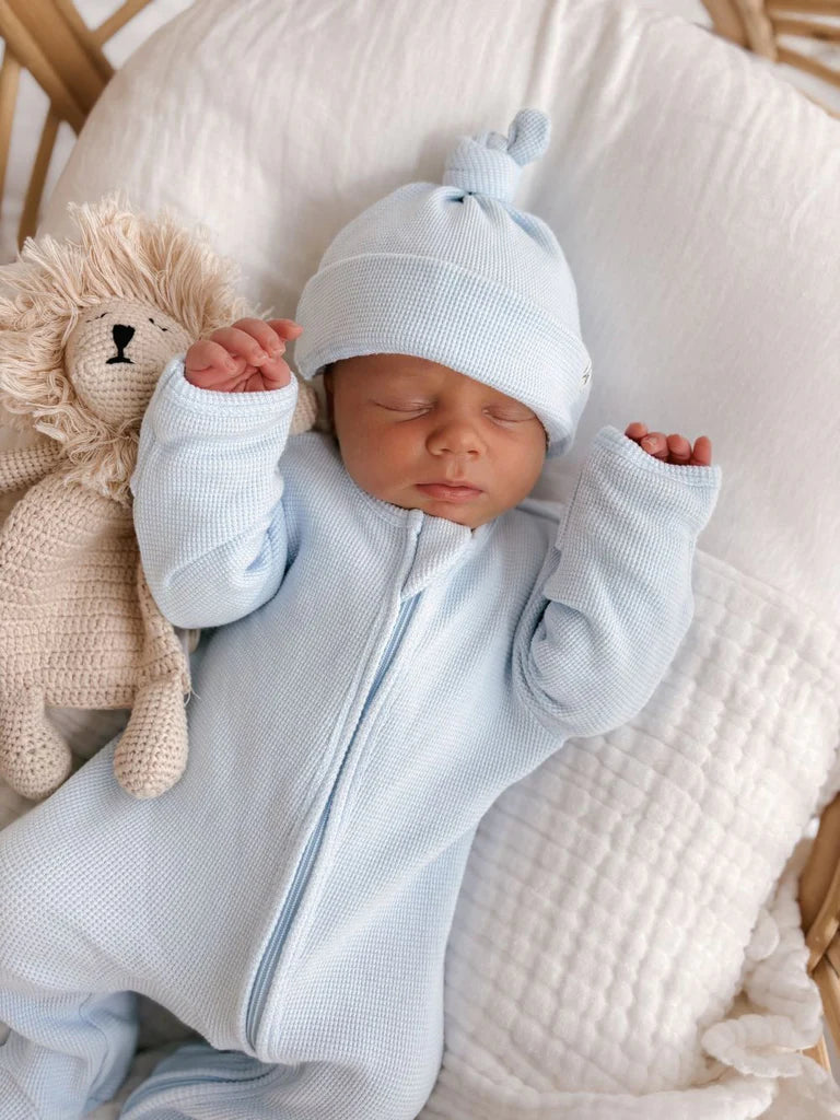 My First Outfit | Onesie & Beanie Set | Baby Blue