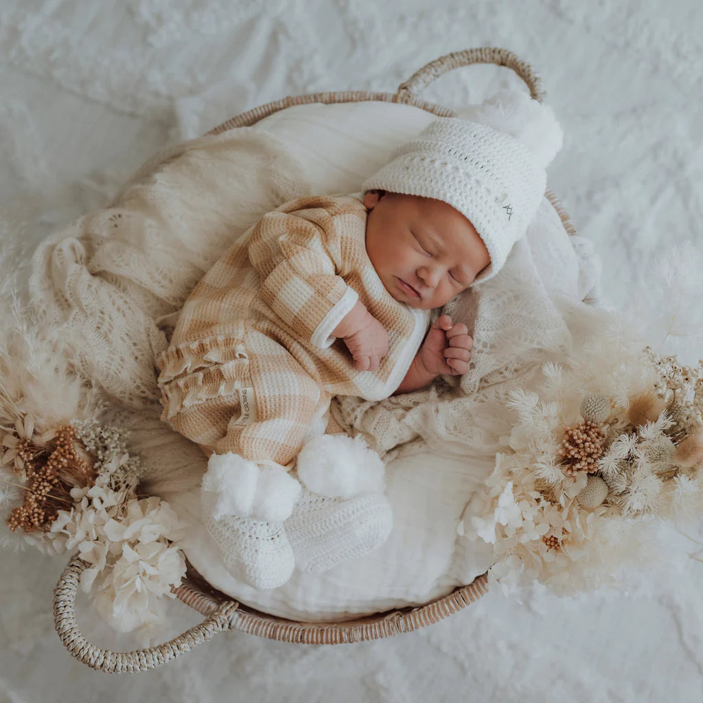 My First Beanie & Booties Set | Ivory