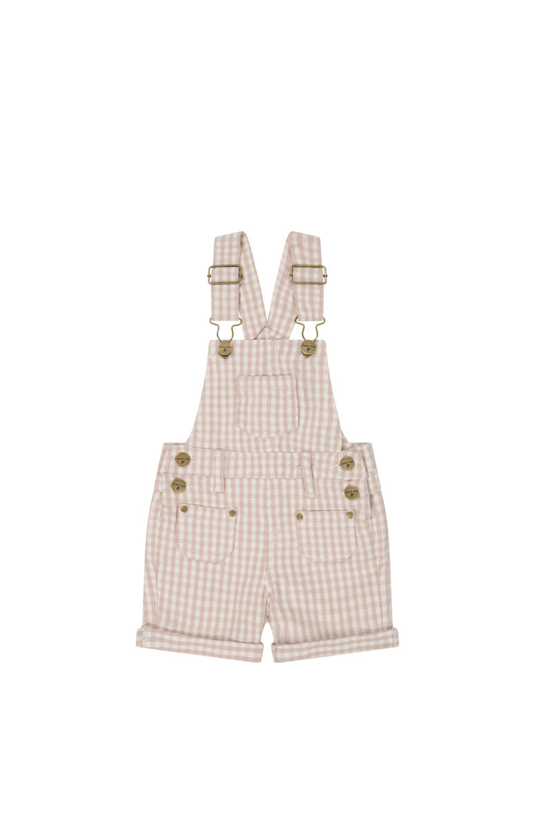 Chase Short Overall | Gingham Pink