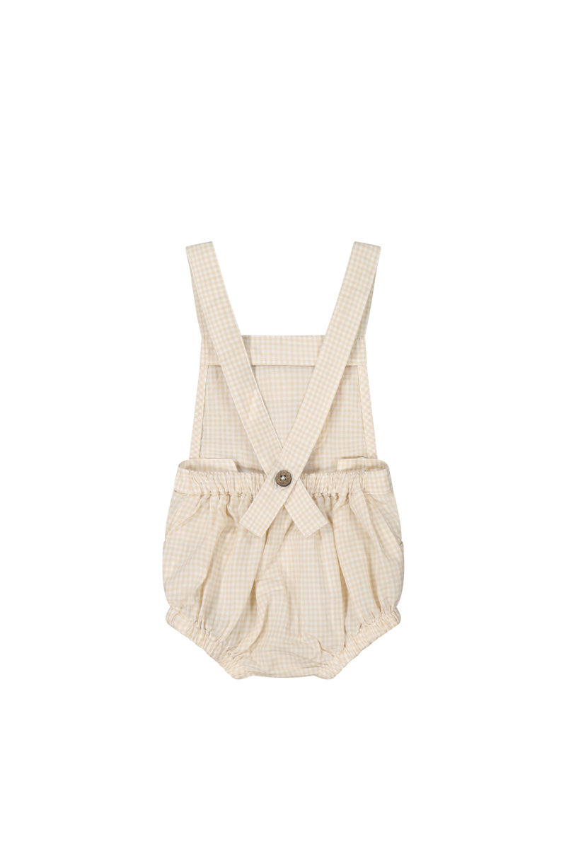 Organic Cotton Robin Romper | Sesame Gingham