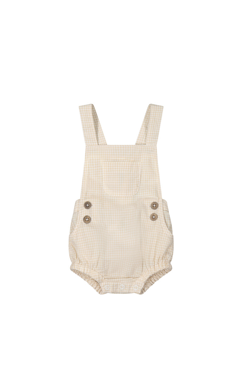 Organic Cotton Robin Romper | Sesame Gingham