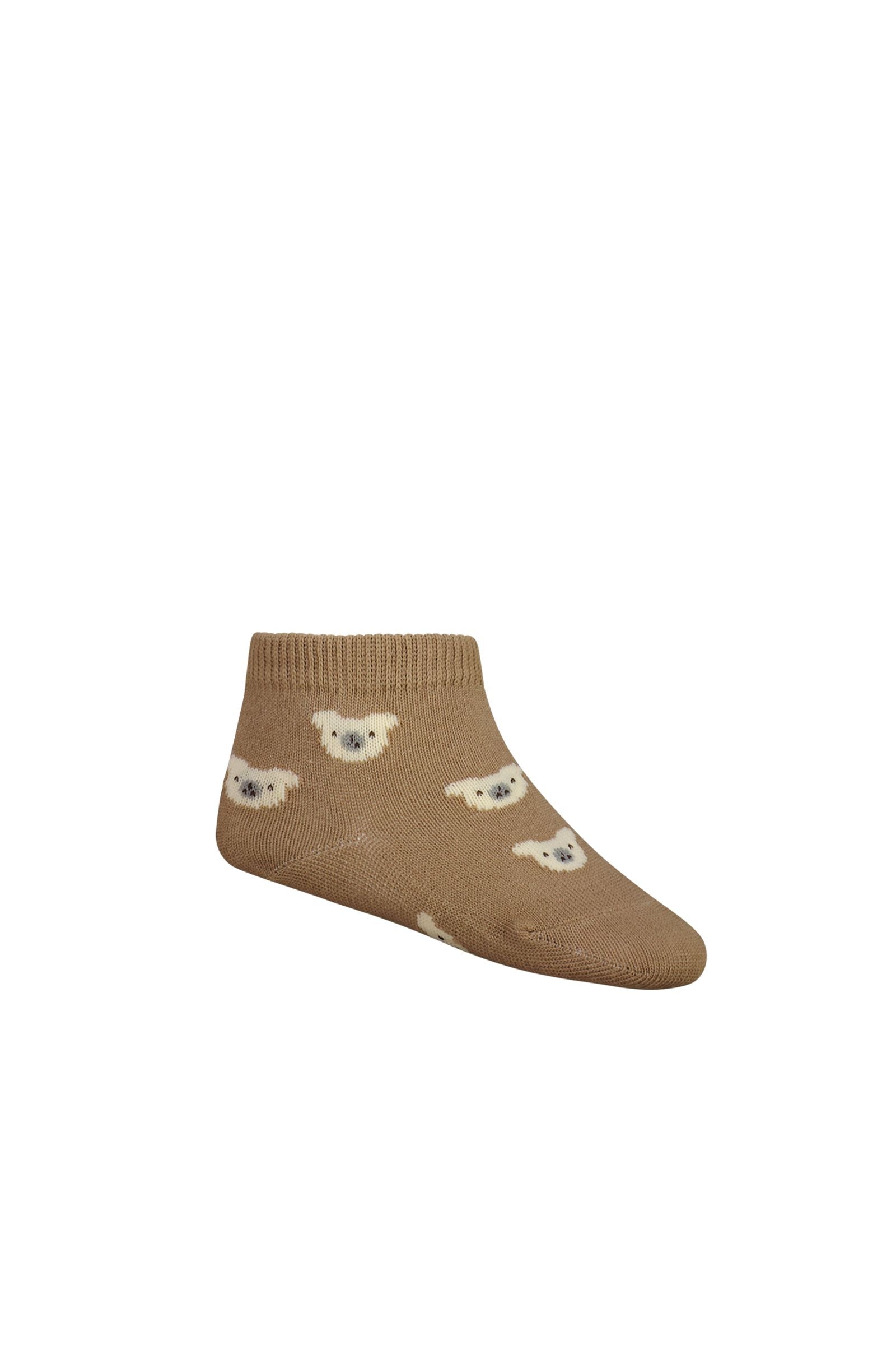 Bear Ankle Sock | Caramel Cream