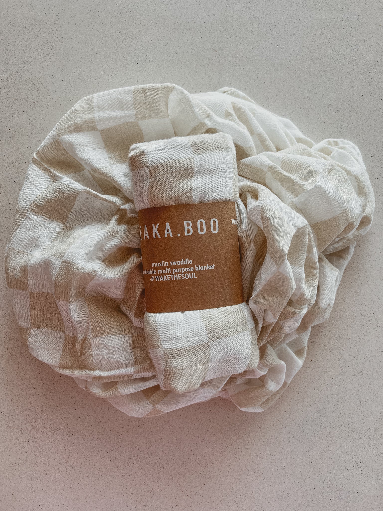 Wrap Bamboo / Cotton - Tillie Check (Nude)
