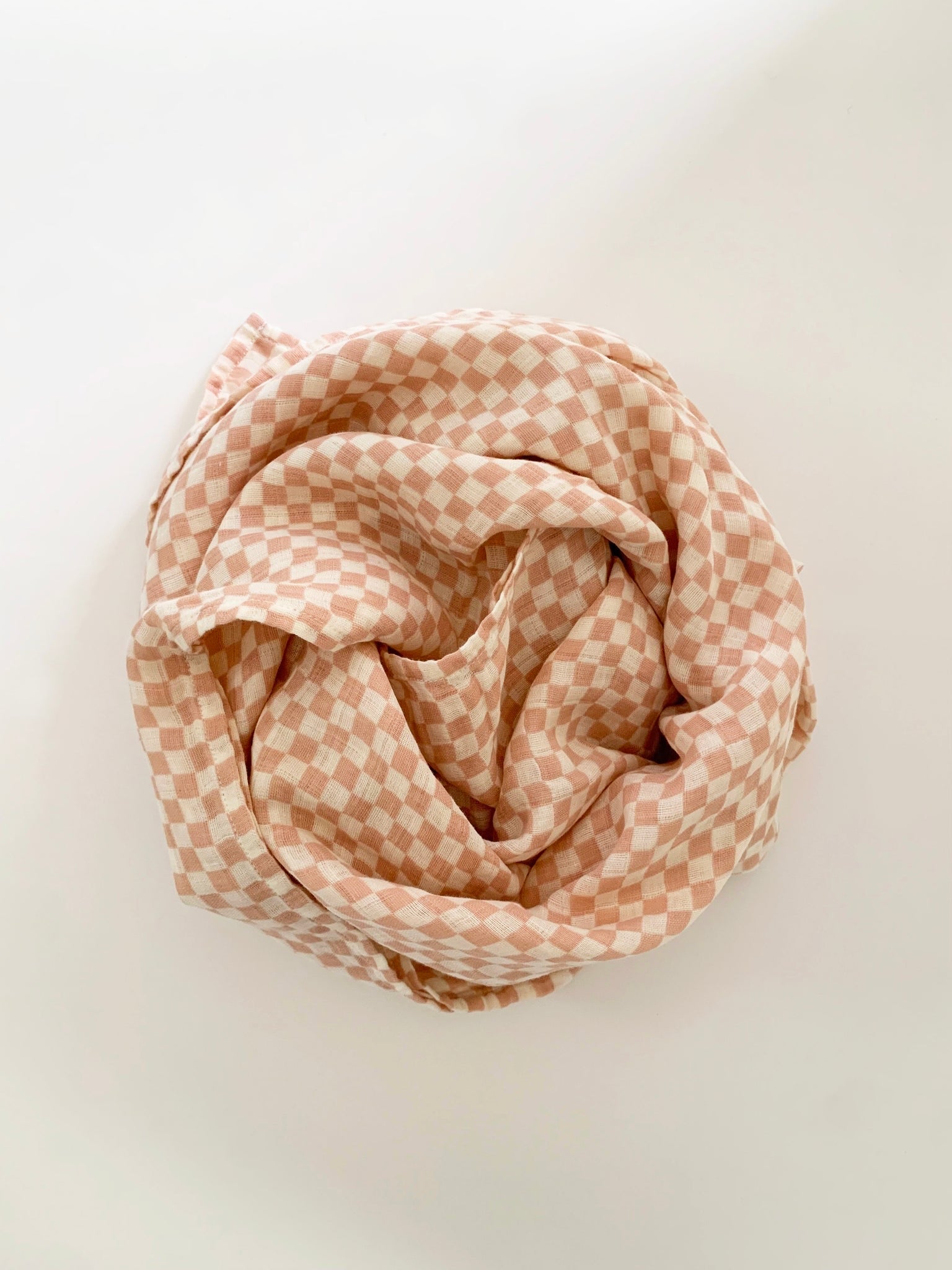 Muslin Swaddle in Rose Check