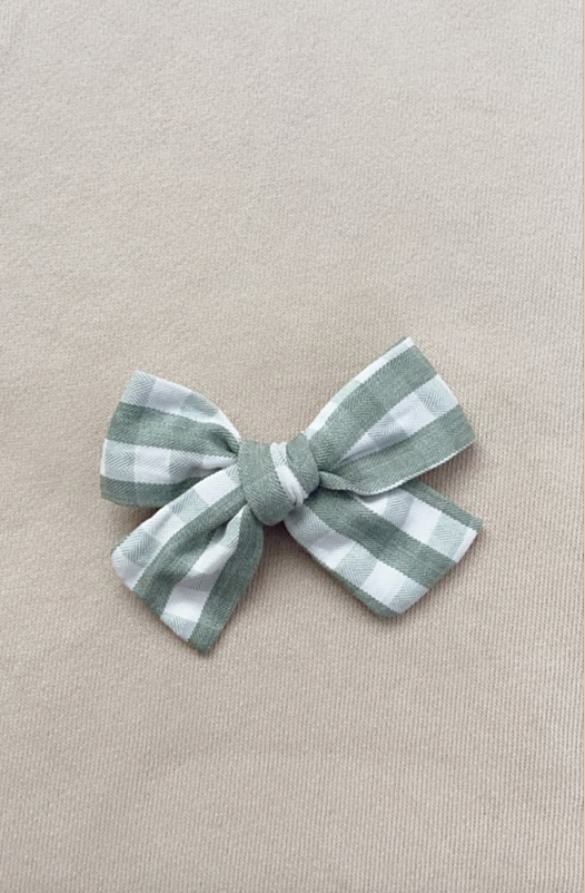 Green Gingham Bow