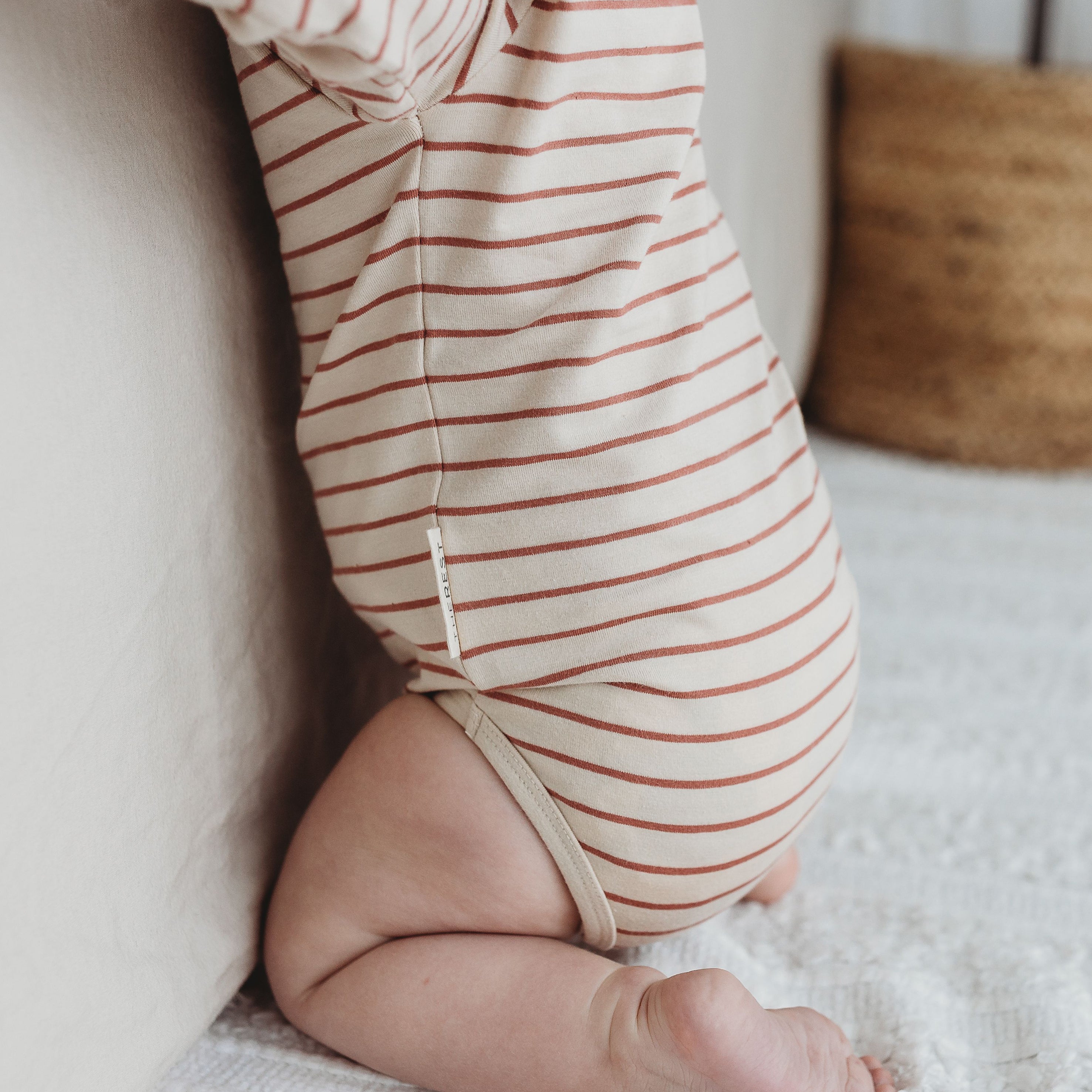 Long Sleeve Bodysuit | Cedar Stripe