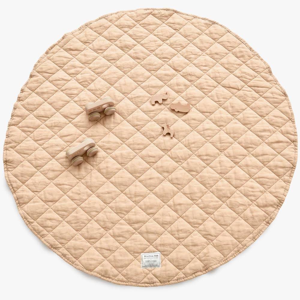 Quilted Linen Baby Play Mat | Oat