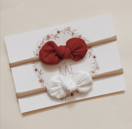 Red & White Bow Set